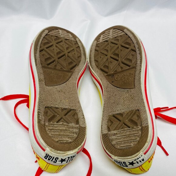 Converse All Star Yellow Red Canvas Low-Top Sneakers Sz Men 5 Women 7 Kamiakin - Picture 8 of 14